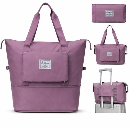 Large Waterproof Foldable Travel Bag,Unisex,Korean,COLOR Purple